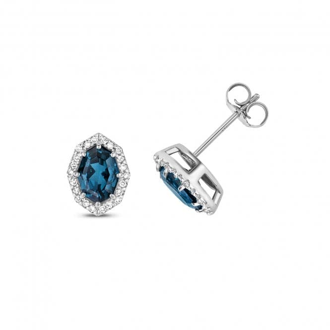 Diamond London Blue Topaz Stud Earrings ED277WLBGemstones JewelleryED277WLB