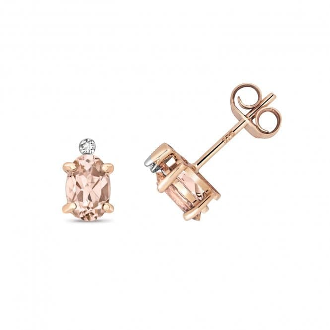 Diamond & Morganite Stud Earrings ED268RMGemstones JewelleryED268RM