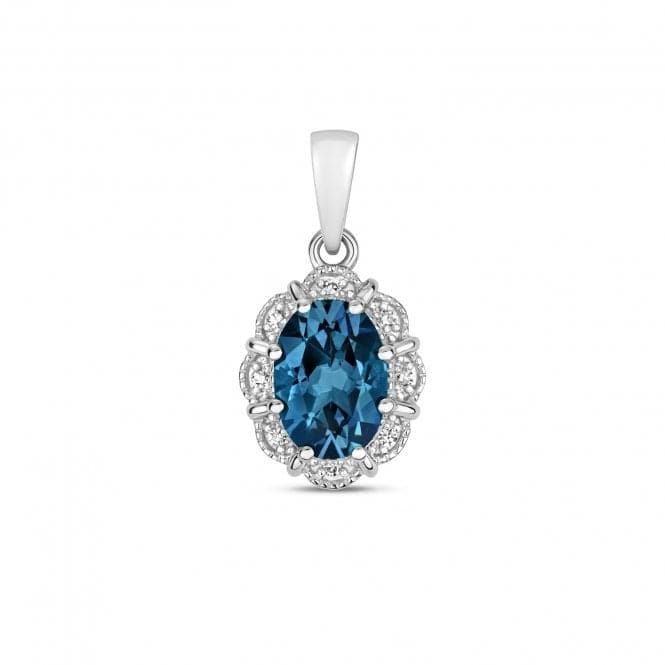 Diamond & Ov London Blue Topaz Pendant PD254WLBGemstones JewelleryPD254WLB