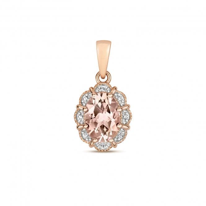 Diamond & Ov Morganite Pendant PD254RMGemstones JewelleryPD254RM