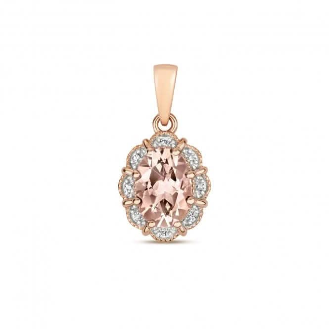 Diamond &amp; Ov Morganite Pendant PD254RMGemstones JewelleryPD254RM