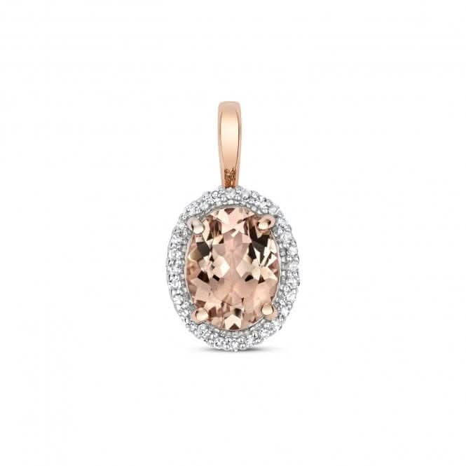 Diamond &amp; Ov Morganite Pendant PD255RMGemstones JewelleryPD255RM