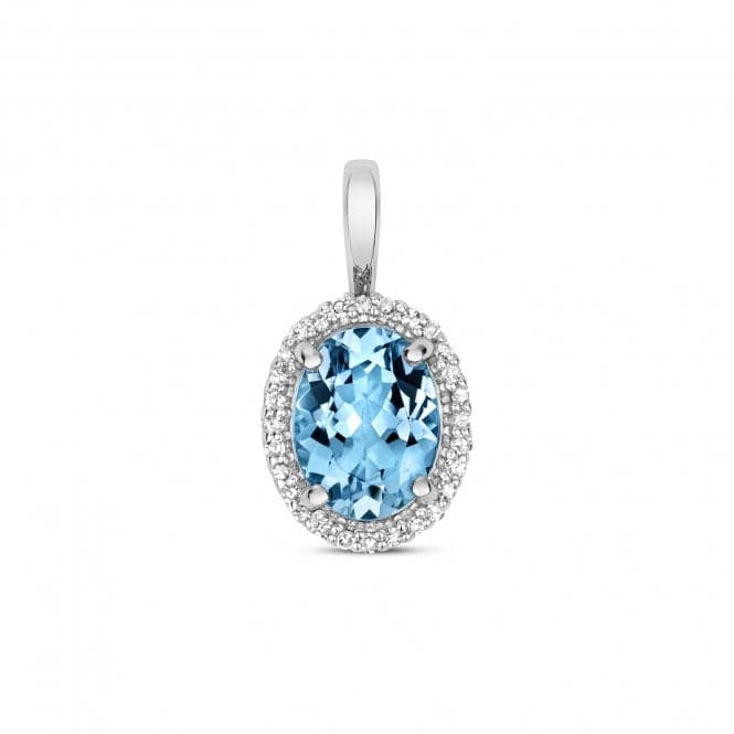 Diamond & Ov Swiss Blue Topaz Pendant PD255WBTGemstones JewelleryPD255WBT