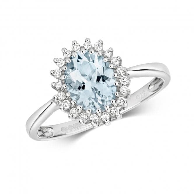 Diamond & Oval Aqua Ring RD298WAQGemstones JewelleryRD298WAQ/J