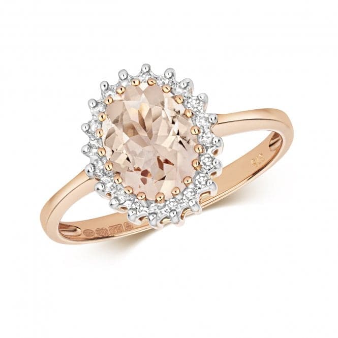 Diamond & Oval Morganite Ring RD298RMGemstones JewelleryRD298RM/J