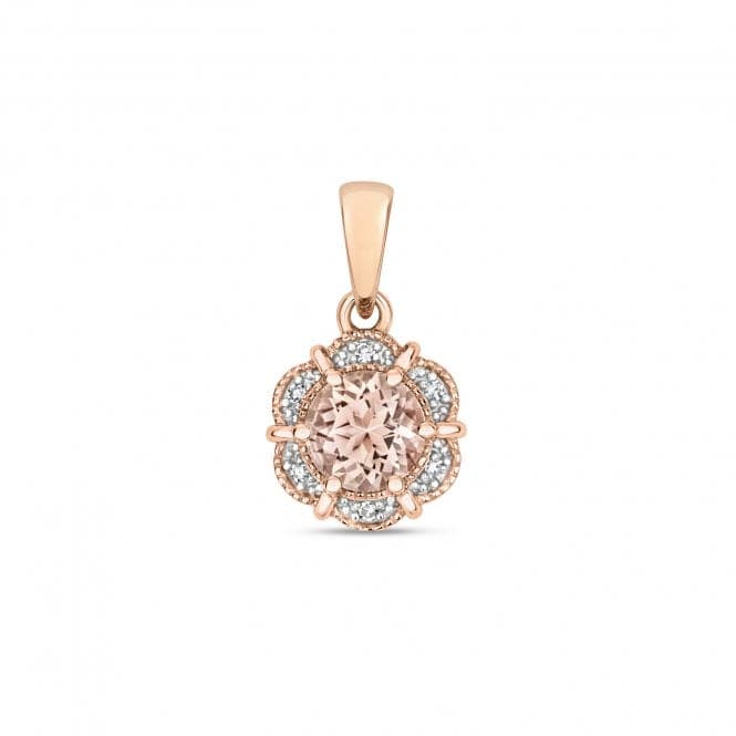 Diamond & Rd Morganite Pendant PD253RMGemstones JewelleryPD253RM