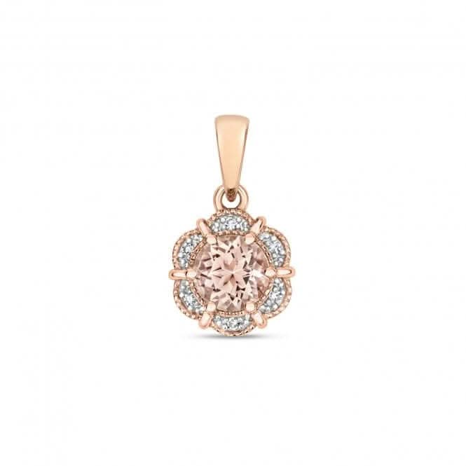 Diamond &amp; Rd Morganite Pendant PD253RMGemstones JewelleryPD253RM