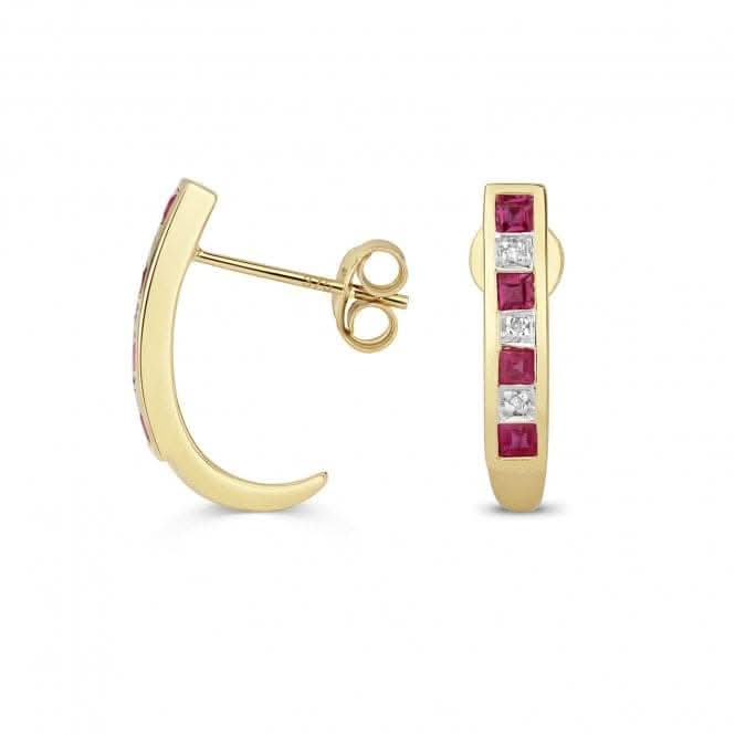 Diamond &amp; Ruby Earrings ED291RGemstones JewelleryED291R
