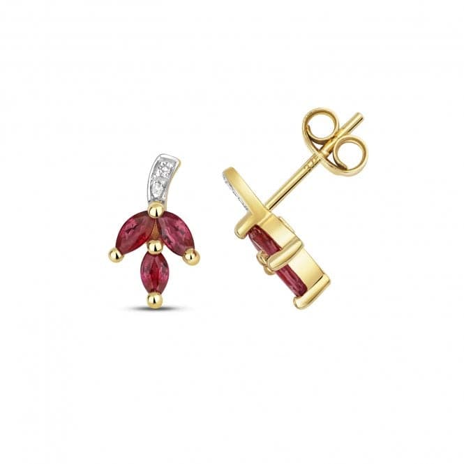 Diamond & Ruby Stud Earrings ED297RGemstones JewelleryED297R