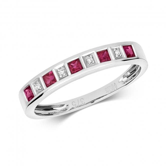 Diamond & Ruby White Gold Ring RD217WRGemstones JewelleryRD217WR/J