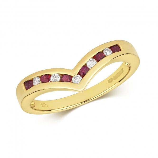 Diamond & Ruby Wishbone Ring RD268RGemstones JewelleryRD268R/J