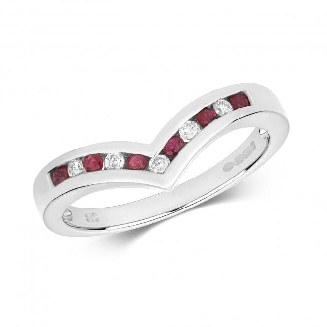 Diamond & Ruby Wishbone Ring RD268WRGemstones JewelleryRD268WR/J