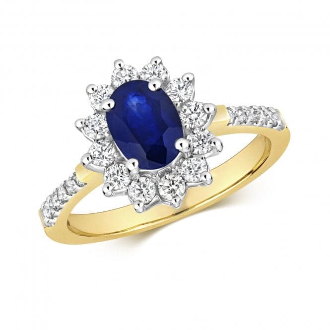 Diamond Sapphire Set Shoulders Ring RD282SGemstones JewelleryRD282S/J