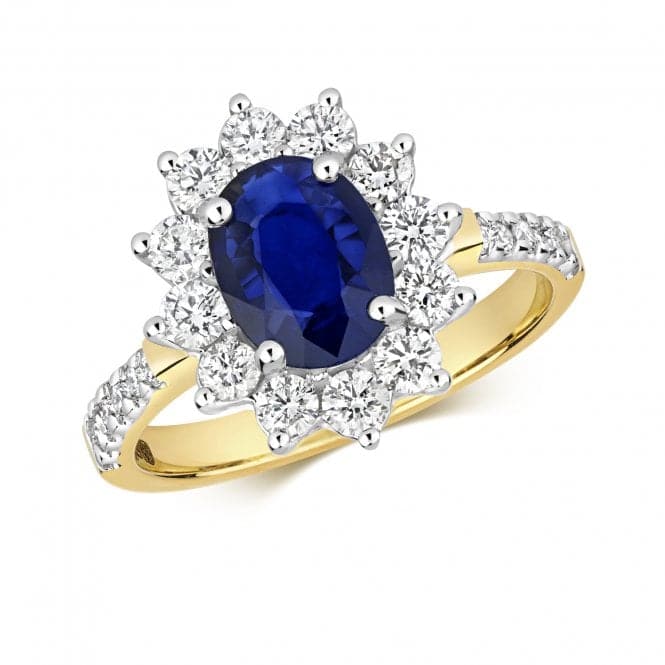 Diamond Sapphire Set Shoulders Ring RD283SGemstones JewelleryRD283S/J