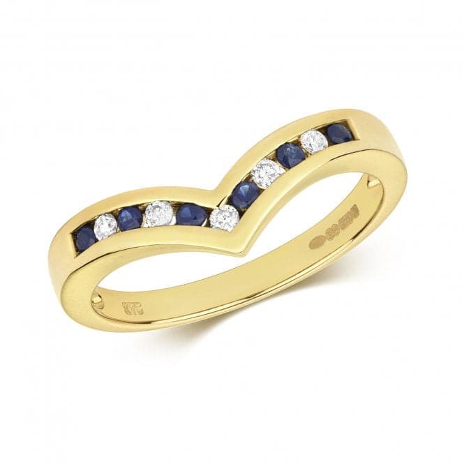 Diamond & Sapphire Wishbone Ring RD268SGemstones JewelleryRD268S/J