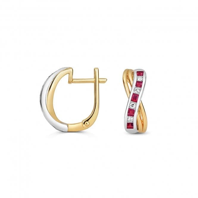 Diamond & Square Ruby Earrings ED278RGemstones JewelleryED278R