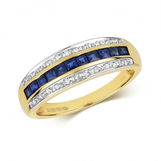 Diamond & Square Sapphire Band Ring RD267SGemstones JewelleryRD267S/J