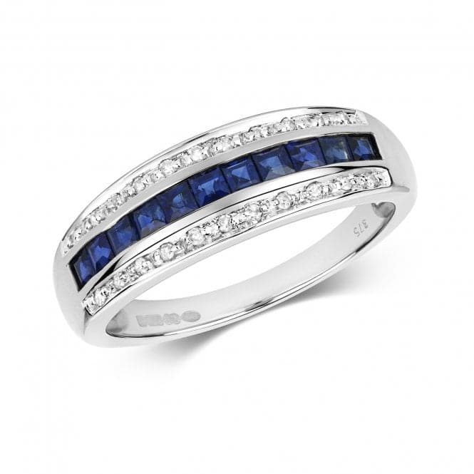 Diamond & Square Sapphire Band Ring RD267WSGemstones JewelleryRD267WS/J