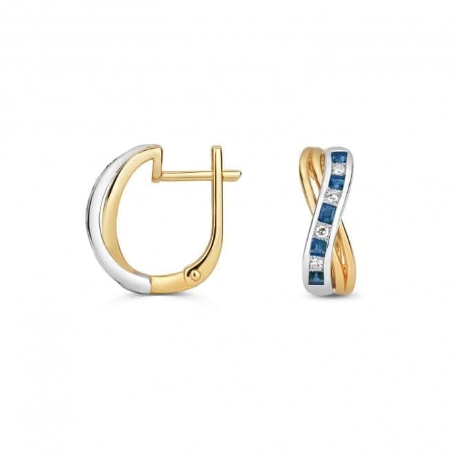 Diamond &amp; Square Sapphire Earrings ED278SGemstones JewelleryED278S