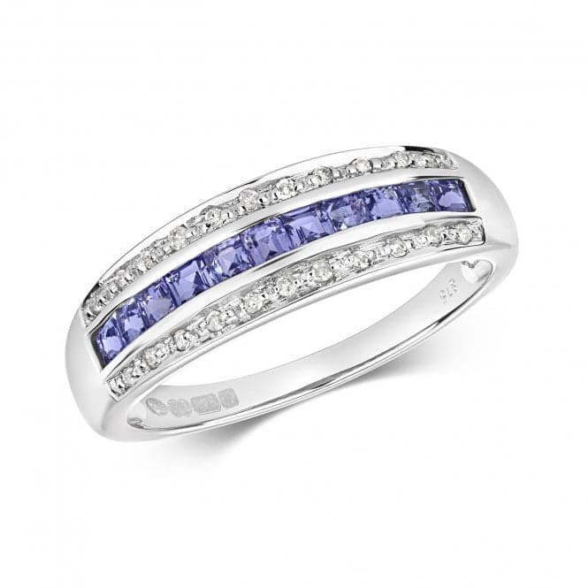 Diamond & Square Tanzanite Band Ring RD267WTGemstones JewelleryRD267WT/J