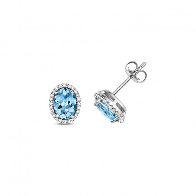 Diamond Swiss Blue Topaz Stud Earrings ED272WBTGemstones JewelleryED272WBT