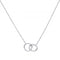 Diamonfire Collier Silver White Zirconia Two Meshing Rings Necklace N4235DiamonfireN4235