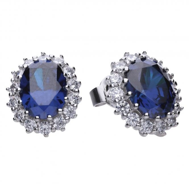Diamonfire Silver Blue Zirconia Floral Shape Earrings E5586DiamonfireE5586