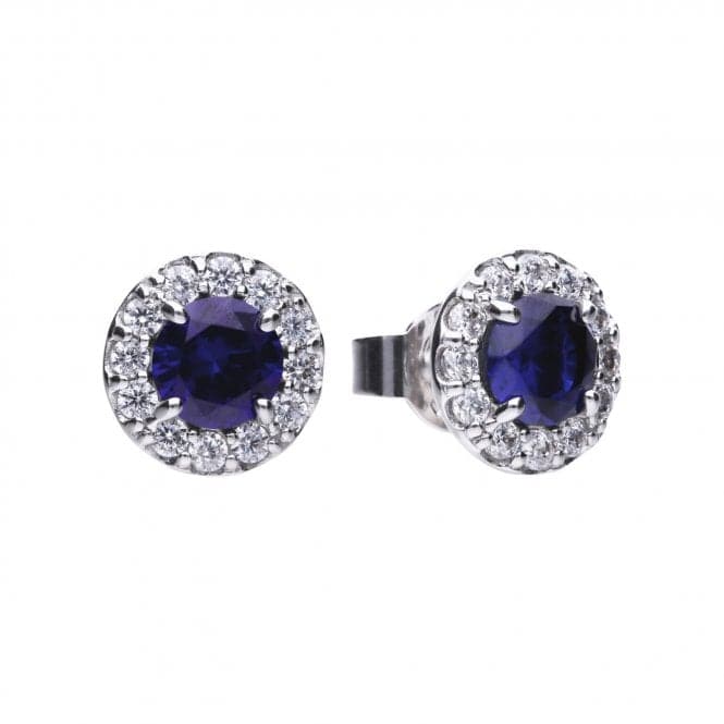 Diamonfire Silver Blue Zirconia Round Earrings E5598DiamonfireE5598