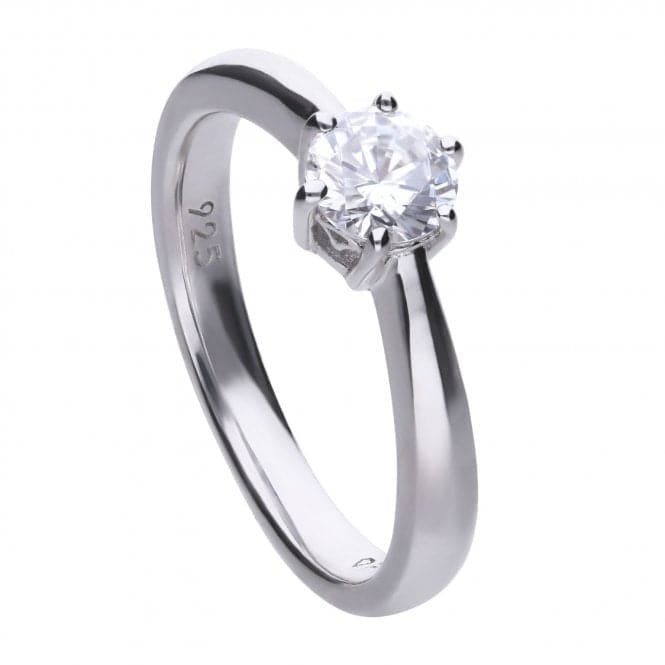 Diamonfire Silver White 6 Claw Solitaire Zirconia Ring R3619DiamonfireR3619 16