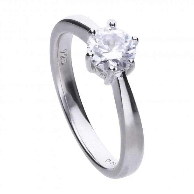 Diamonfire Silver White 6 Claw Solitaire Zirconia Ring R3620DiamonfireR3620 16