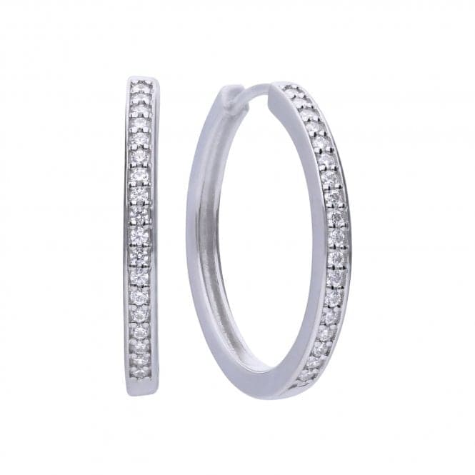 Diamonfire Silver White Zirconia Classical Creole Earrings E5605DiamonfireE5605