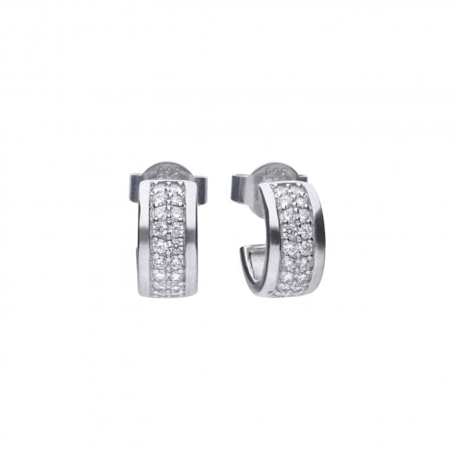 Diamonfire Silver White Zirconia Half Creole Earrings E5606DiamonfireE5606