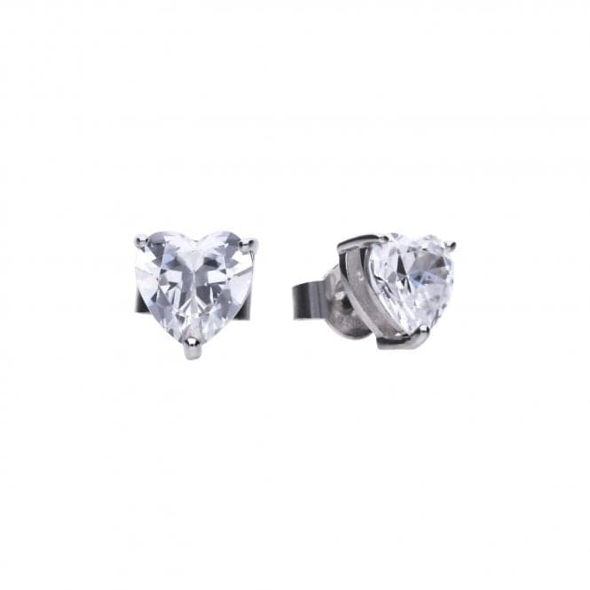 Diamonfire Silver White Zirconia Heart Earrings E5585DiamonfireE5585