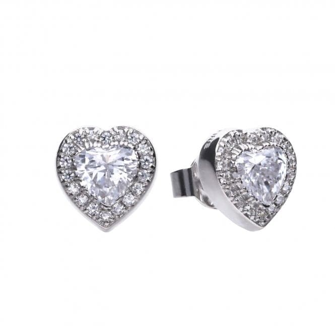 Diamonfire Silver White Zirconia Heart Earrings E5589DiamonfireE5589