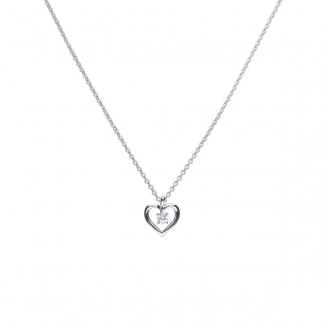 Diamonfire Silver White Zirconia Open Heart Pendant P4637DiamonfireP4637