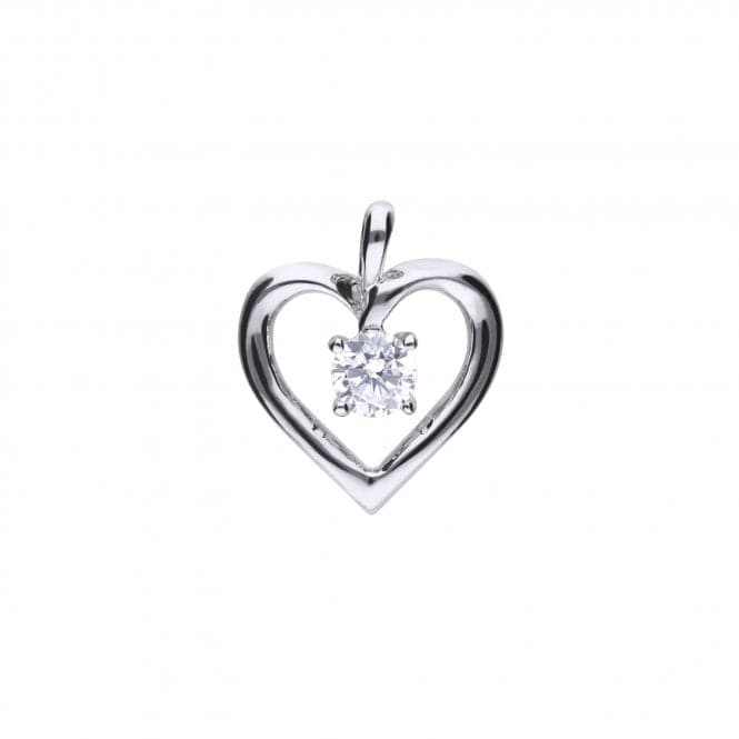 Diamonfire Silver White Zirconia Open Heart Pendant P4637DiamonfireP4637