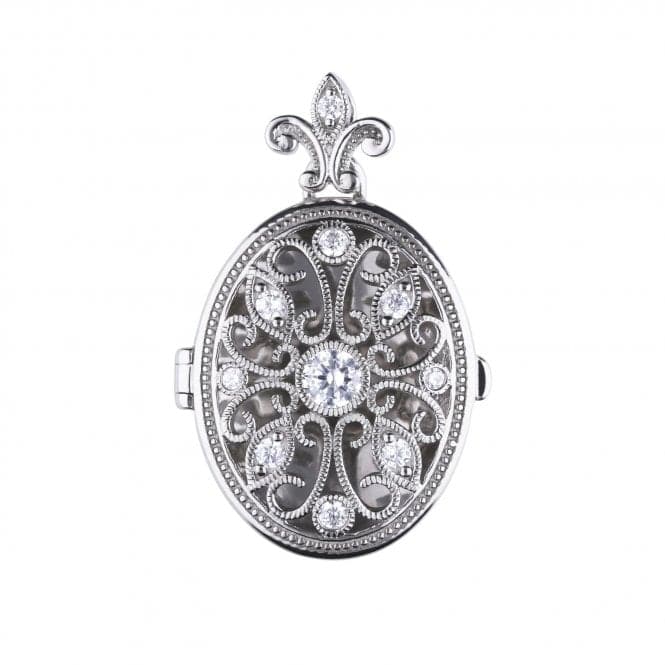 Diamonfire Silver White Zirconia Oval Pendant P4622DiamonfireP4622