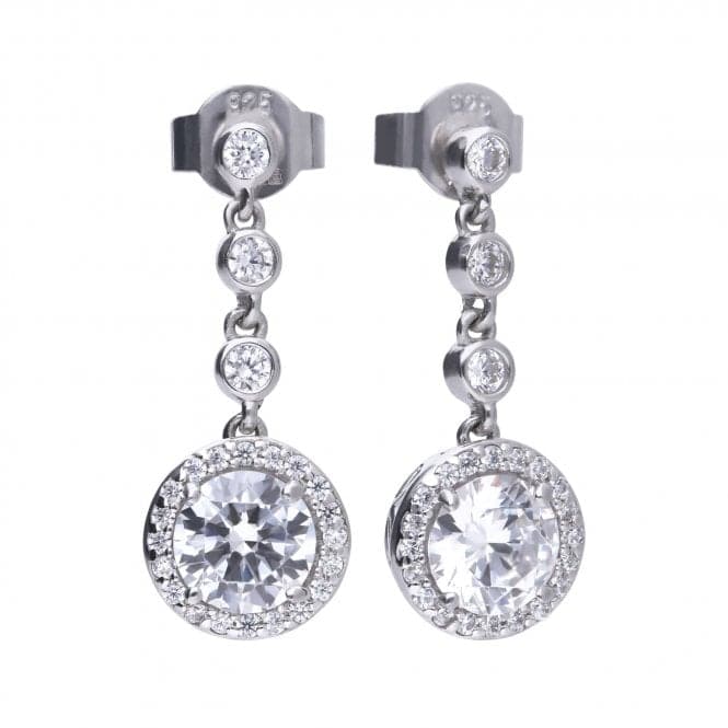 Diamonfire Silver White Zirconia Round Earrings E5588DiamonfireE5588