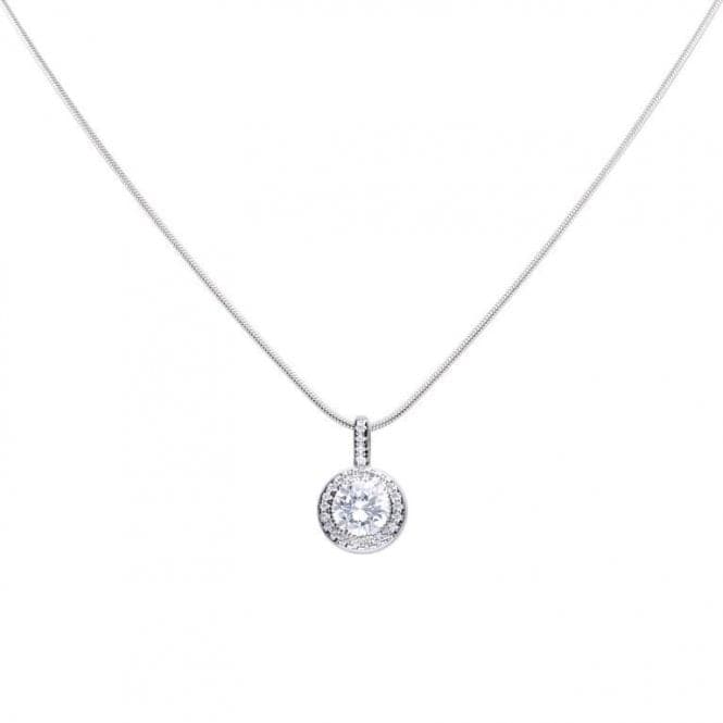 Diamonfire Silver White Zirconia Round Pendant P4618DiamonfireP4618