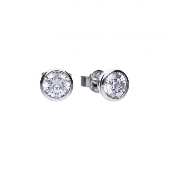 Diamonfire Silver White Zirconia Solitaire Earrings E5619DiamonfireE5619