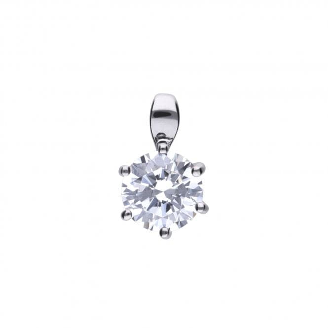 Diamonfire Silver White Zirconia Solitaire Pendant P4605DiamonfireP4605