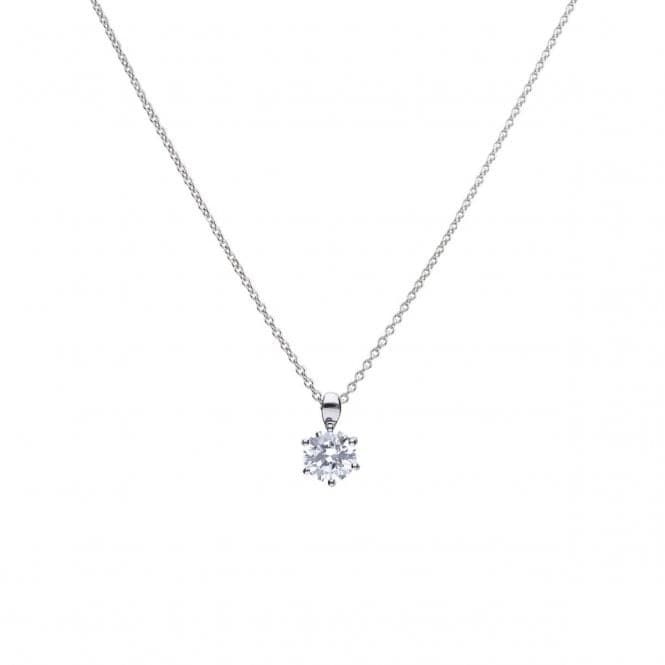 Diamonfire Silver White Zirconia Solitaire Pendant P4605DiamonfireP4605