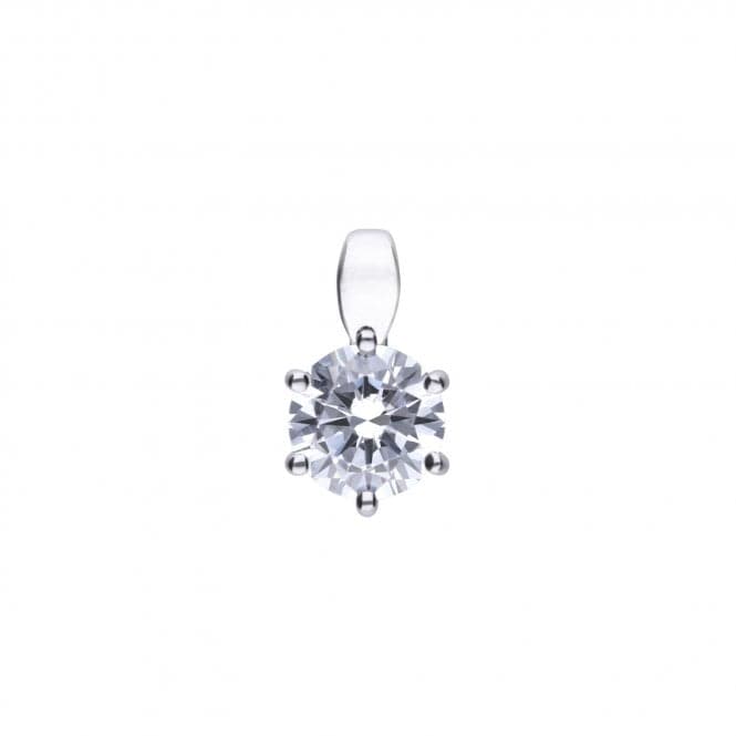 Diamonfire Silver White Zirconia Solitaire Pendant P4607DiamonfireP4607