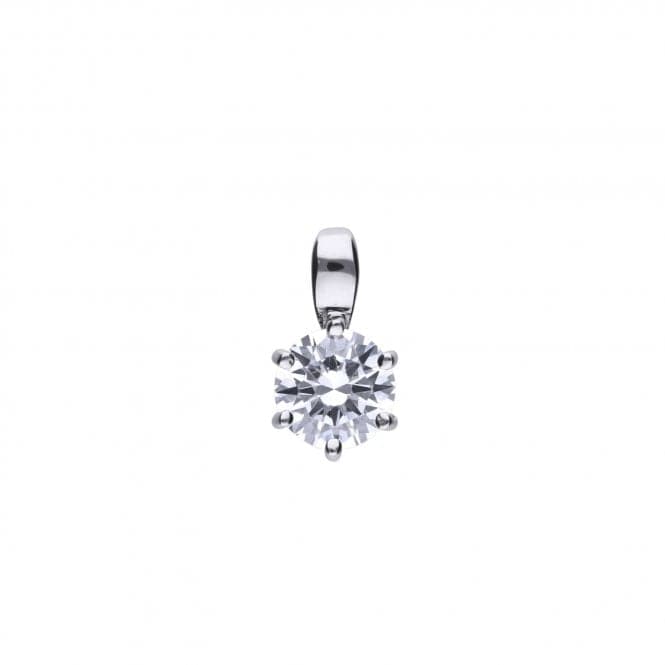 Diamonfire Silver White Zirconia Solitaire Pendant P4608DiamonfireP4608