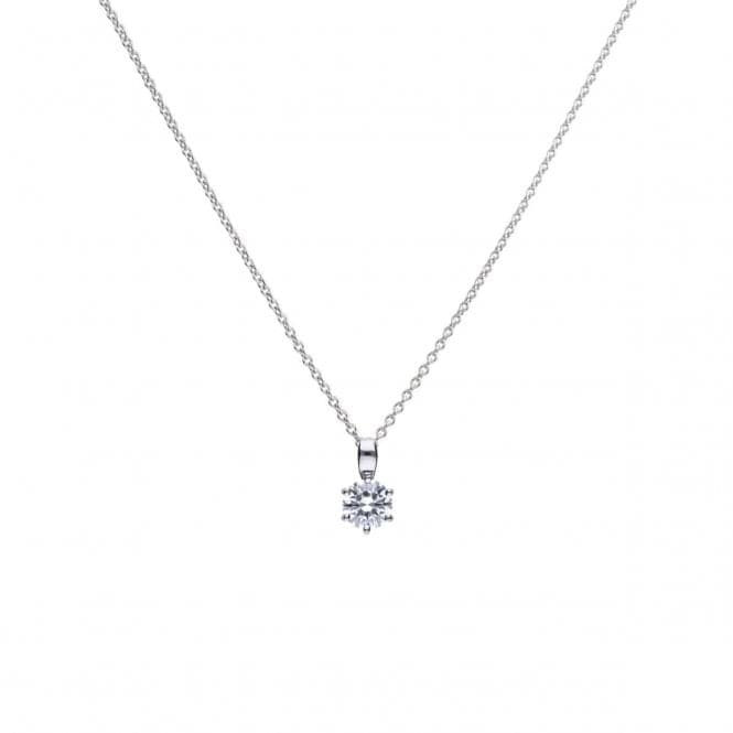 Diamonfire Silver White Zirconia Solitaire Pendant P4608DiamonfireP4608