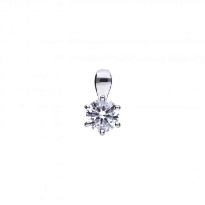 Diamonfire Silver White Zirconia Solitaire Pendant P4609DiamonfireP4609