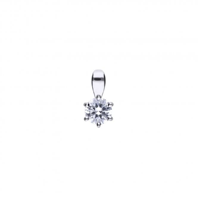 Diamonfire Silver White Zirconia Solitaire Pendant P4610DiamonfireP4610