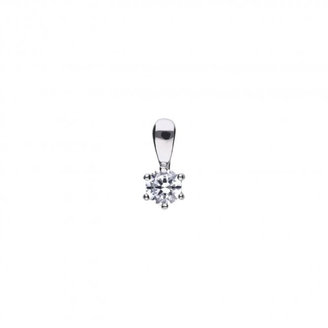 Diamonfire Silver White Zirconia Solitaire Pendant P4611DiamonfireP4611