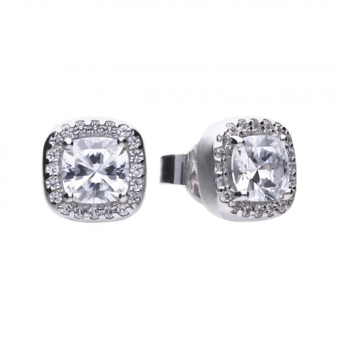 Diamonfire Silver White Zirconia Square Earrings E5590DiamonfireE5590