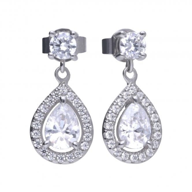 Diamonfire Silver White Zirconia Teardrop Shape Earrings E5594DiamonfireE5594